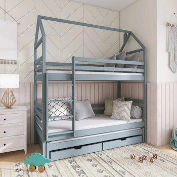 DALIA 80x200 grey house bunk bed Lano Furniture