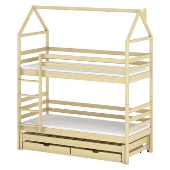 DALIA 80x160 pine house bunk bed Lano Furniture