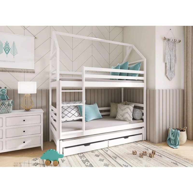 DALIA 90x190 pine house bunk bed Lano Furniture