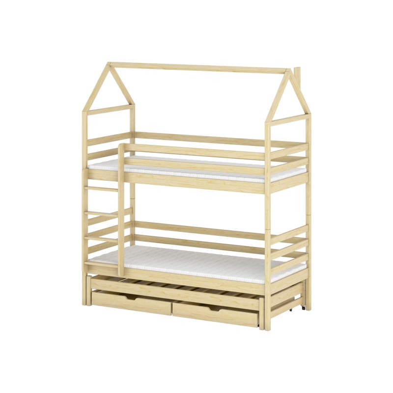 DALIA 90x200 pine house bunk bed Lano Furniture