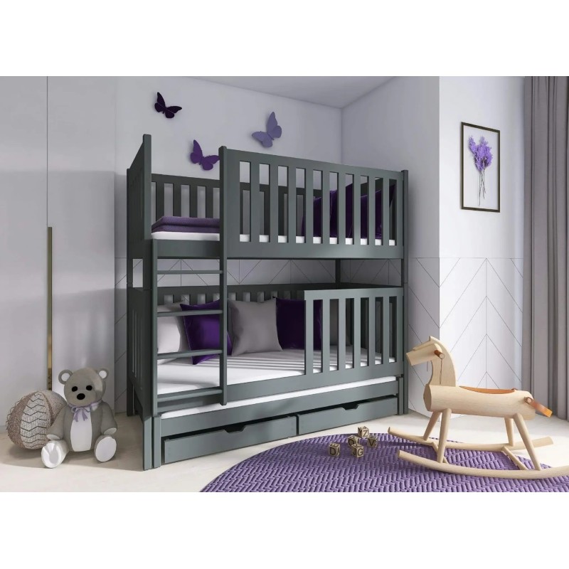 EMILKA 90x190 graphite bunk bed Lano Furniture