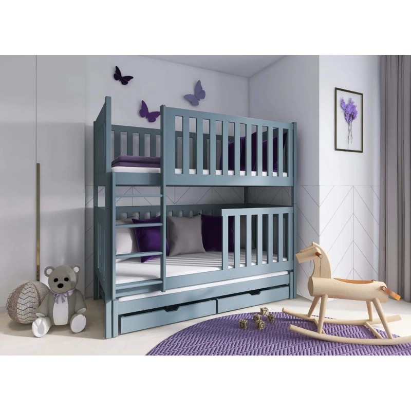 EMILKA 80x160 grey bunk bed Lano Furniture