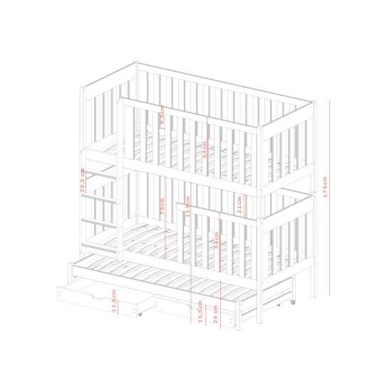 EMILKA 90x200 grey bunk bed Lano Furniture EMILKA 90x200 grey bunk bed Lano Furniture