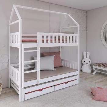 Παιδική Κουκέτα Σπιτάκι IGA 90x200 white