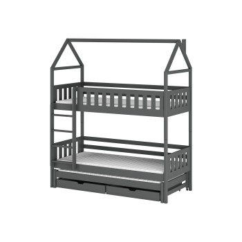 Παιδική Κουκέτα Σπιτάκι IGA 80x160 graphite   