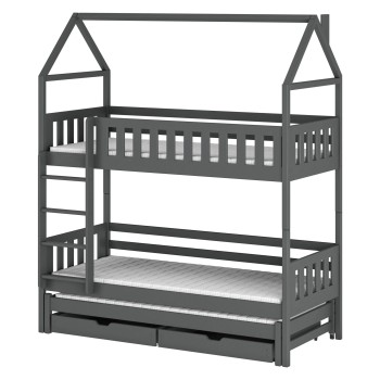 Παιδική Κουκέτα Σπιτάκι - IGA 80x200 graphite