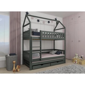 Παιδική Κουκέτα Σπιτάκι IGA 90x190 graphite 