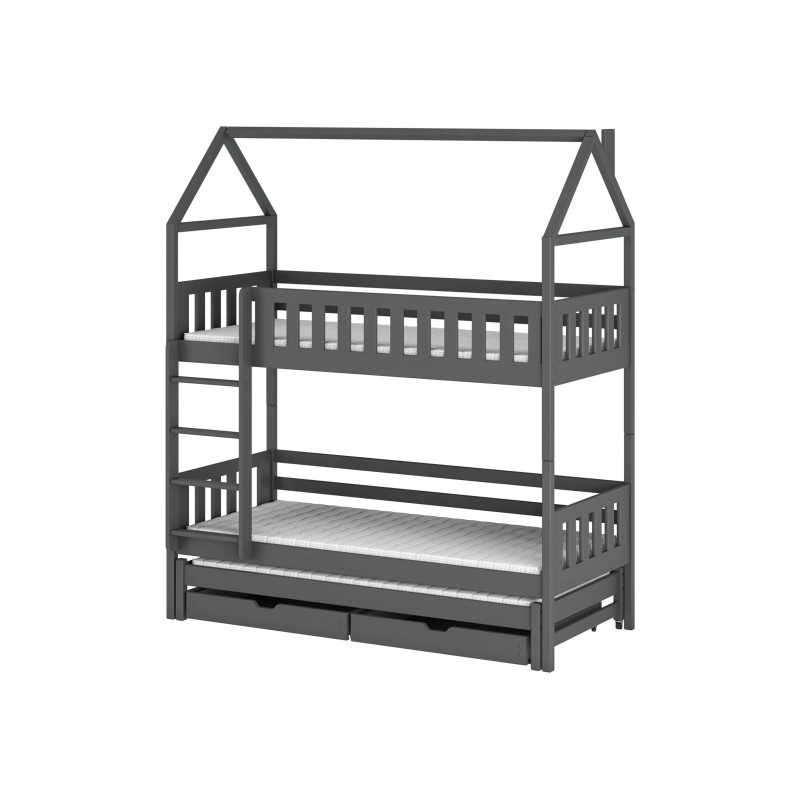 Παιδική Κουκέτα Σπιτάκι IGA 90x200 graphite