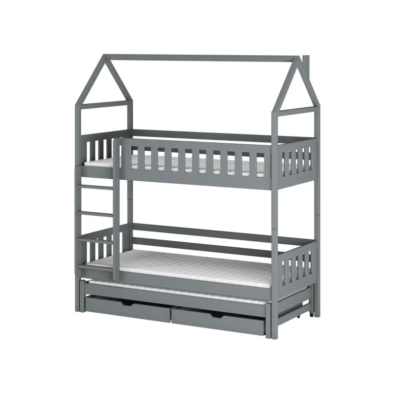 Παιδική Κουκέτα Σπιτάκι IGA 80x160 grey