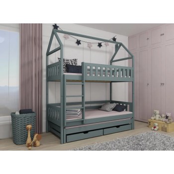 Παιδική Κουκέτα Σπιτάκι IGA 80x180 grey 