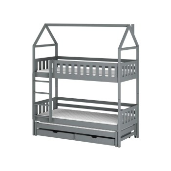 Παιδική Κουκέτα Σπιτάκι IGA 90x200 grey 