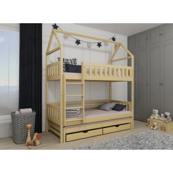 Παιδική Κουκέτα Σπιτάκι IGA 90x200 pine