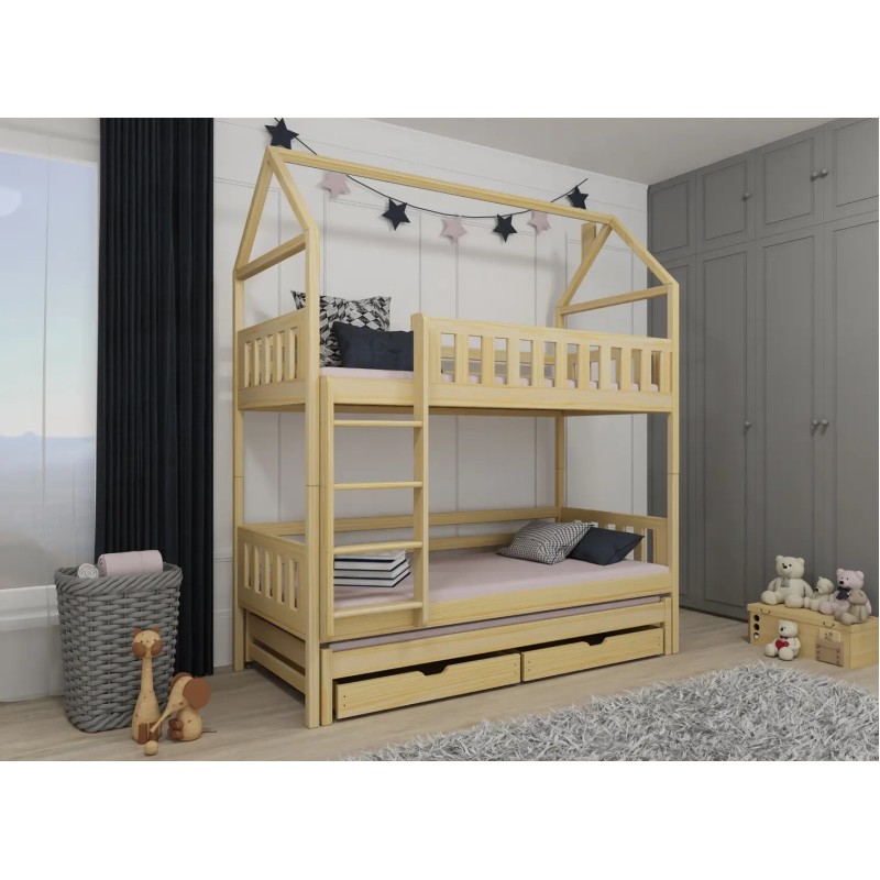 Παιδική Κουκέτα Σπιτάκι IGA 90x200 pine