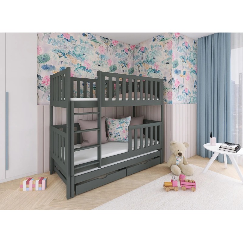 LEA 90x200 graphite bunk bed Lano Furniture