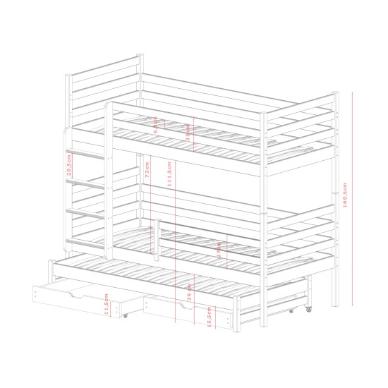 LUK 90x200 white bunk bed Lano Furniture LUK 90x200 white bunk bed Lano Furniture