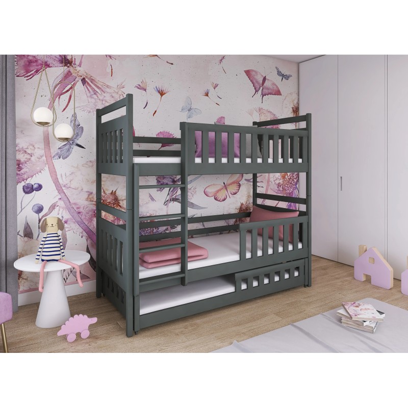 OLIWIA 90x190 graphite bunk bed Lano Furniture