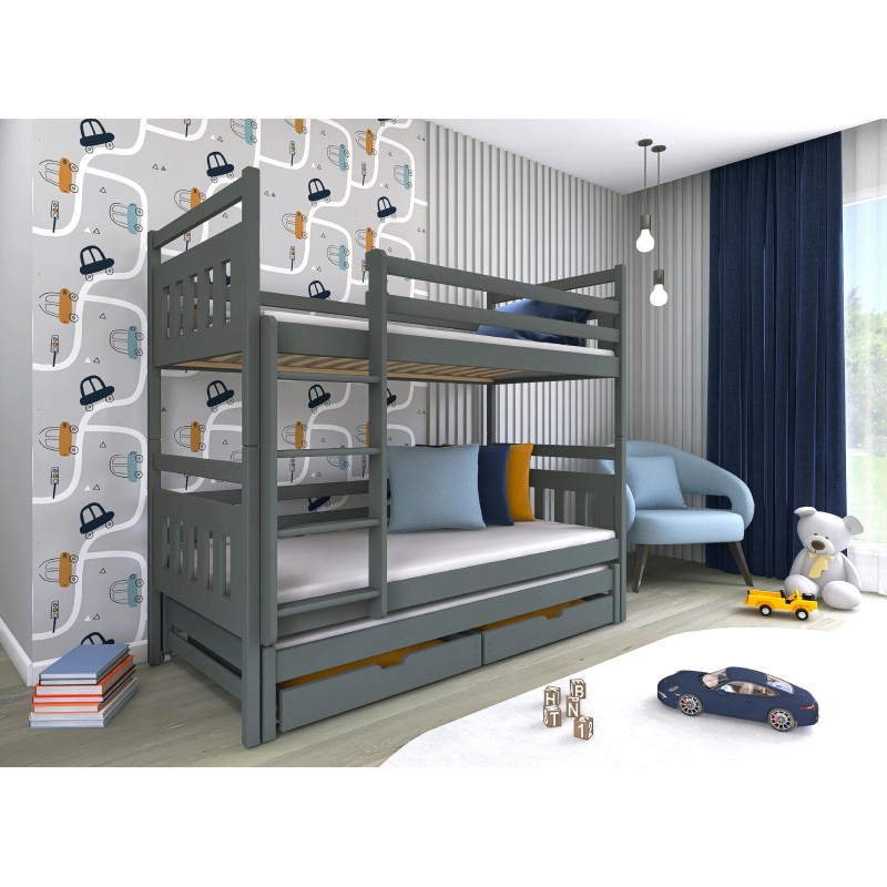 SEWERYN 80x180 graphite bunk bed Lano Furniture
