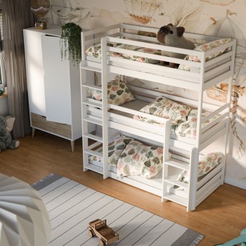 TED 90x190 white bunk bed Lano Furniture