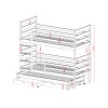TOMI 80x180 graphite bunk bed Lano Furniture