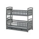 VIKI 80x160 graphite bunk bed Lano Furniture