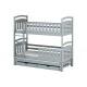 VIKI 90x200 grey bunk bed Lano Furniture