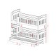 VIKI 90x200 grey bunk bed Lano Furniture