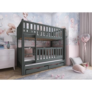 AGATA 80x180 graphite bunk bed Lano Furniture
