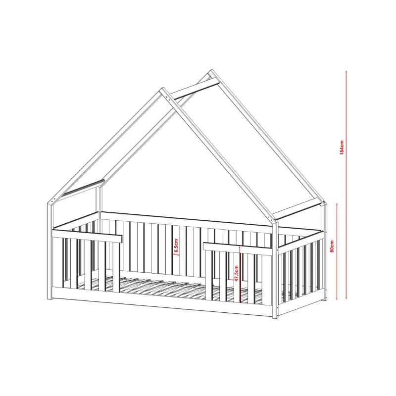 BEE 90x190 white childrens house bed Lano Furniture