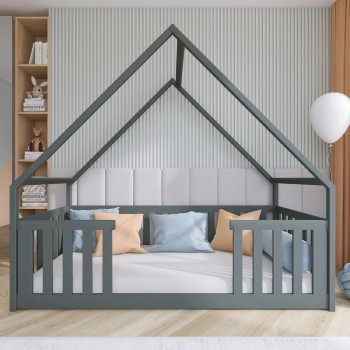 BEE 90x190 graphite children's house bed Lano Furniture