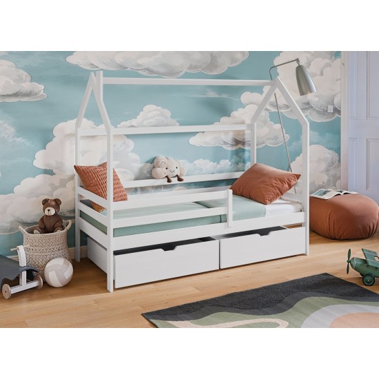 Κρεβάτι Σπιτάκι Montessori LILA 80x180 white