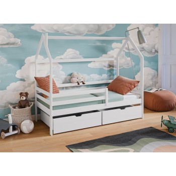 Κρεβάτι Σπιτάκι Montessori - LILA 90x190 white