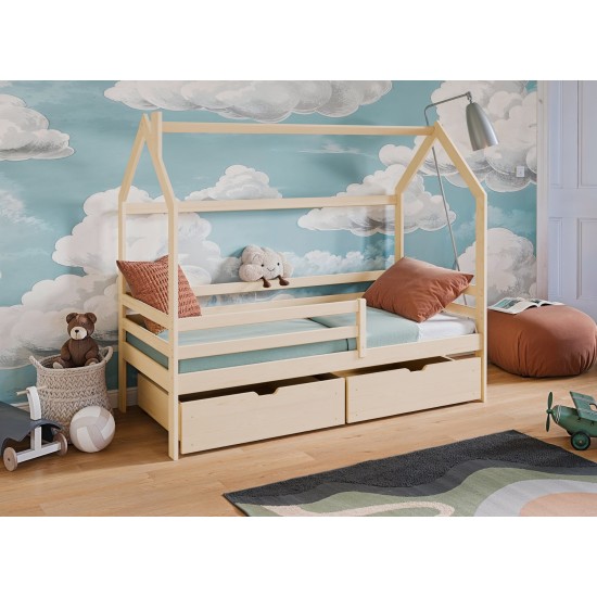 Κρεβάτι Σπιτάκι Montessori - LILA 90x200 pine