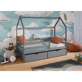 Κρεβάτι Σπιτάκι Montessori - LILA 90x190 grey