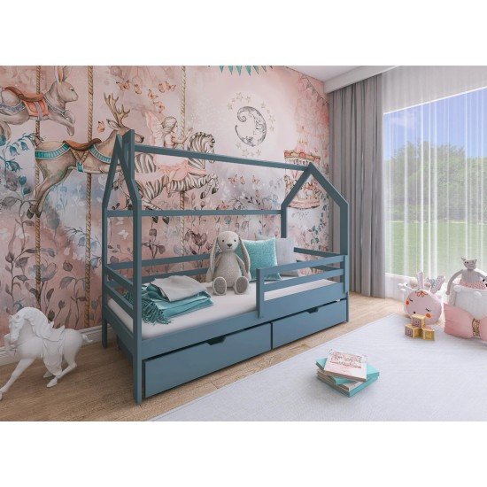 Κρεβάτι Σπιτάκι Montessori - LILA 90x190 grey