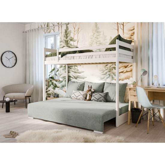 Παιδική Κουκέτα SOFINO 90x200/140x200 Λευκό με Πτυσσόμενο Καναπέ sage grey ZOOM 15 Παιδική Κουκέτα SOFINO 90x200/140x200 Λευκό με Πτυσσόμενο Καναπέ sage grey ZOOM 15