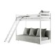 Παιδική Κουκέτα SOFINO 90x200/140x200 Χρώμα ash grey με Πτυσσόμενο Καναπέ sage grey ZOOM 15