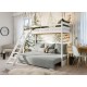 Παιδική Κουκέτα SOFINO 90x200/140x200 Χρώμα ash grey με Πτυσσόμενο Καναπέ sage grey ZOOM 15