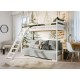 Παιδική Κουκέτα SOFINO 90x200/140x200 Χρώμα ash grey με Πτυσσόμενο Καναπέ sage grey ZOOM 15