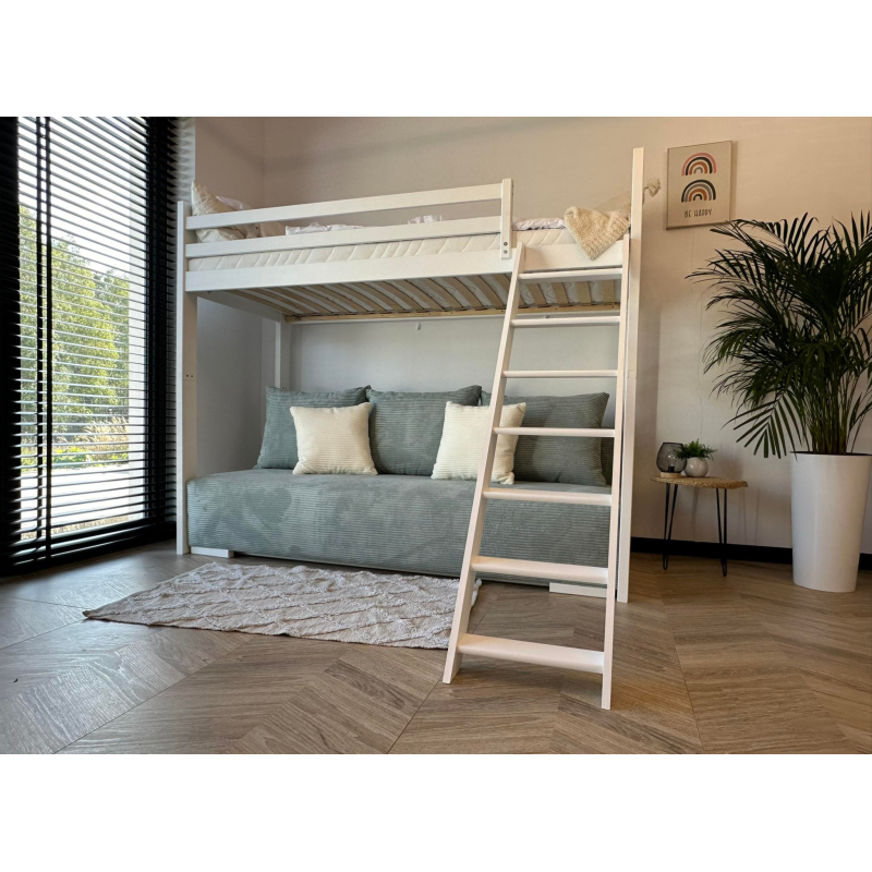 Παιδική Κουκέτα SOFINO 90x200/140x200 Χρώμα ash grey με Πτυσσόμενο Καναπέ sage grey ZOOM 15