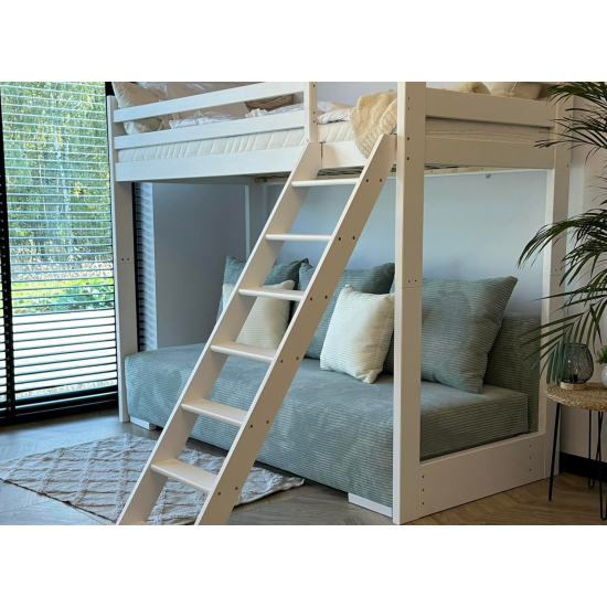 Παιδική Κουκέτα SOFINO 90x200/140x200 Φυσικό Χρώμα Πεύκου με Πτυσσόμενο Καναπέ beige POSO 38 Παιδική Κουκέτα SOFINO 90x200/140x200 Φυσικό Χρώμα Πεύκου με Πτυσσόμενο Καναπέ beige POSO 38