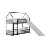 Κουκέτα Montessori με Τσουλήθρα - PLAY 90x190 graphite bunk bed with slide Lano Furniture