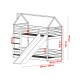 Κουκέτα Montessori με Τσουλήθρα - PLAY 90x200 graphite bunk bed with slide Lano Furniture