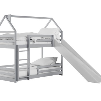 Κουκέτα Montessori με Τσουλήθρα - PLAY 80x180 gray