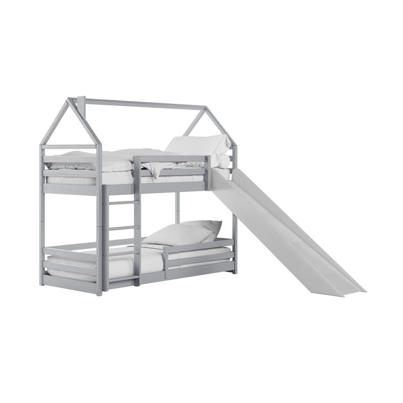 Κουκέτα Montessori με Τσουλήθρα - PLAY 80x200 gray