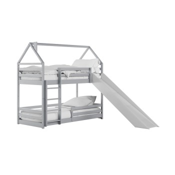 Κουκέτα Montessori με Τσουλήθρα - PLAY 90x200 gray