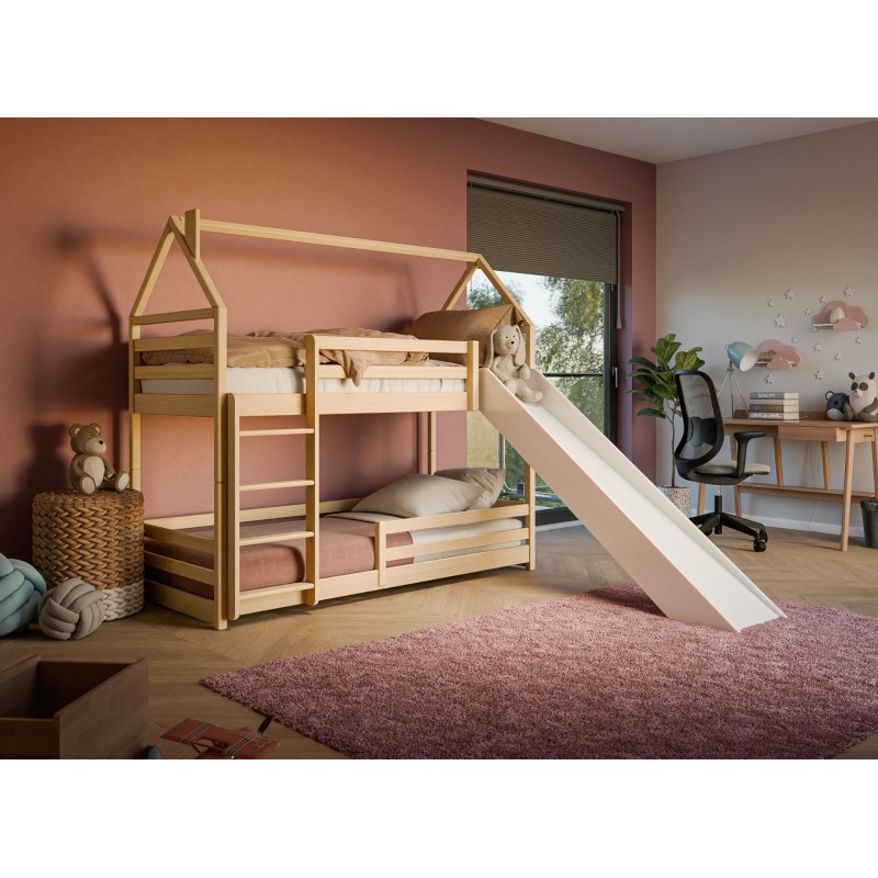 Κουκέτα Montessori με Τσουλήθρα - PLAY 80x180 pine