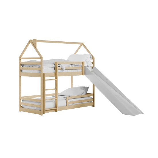 Κουκέτα Montessori με Τσουλήθρα - PLAY 80x200 pine