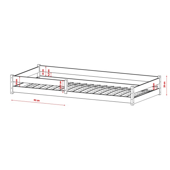 ALIS 90x200 graphite childrens single bed Lano Furniture ALIS 90x200 graphite childrens single bed Lano Furniture