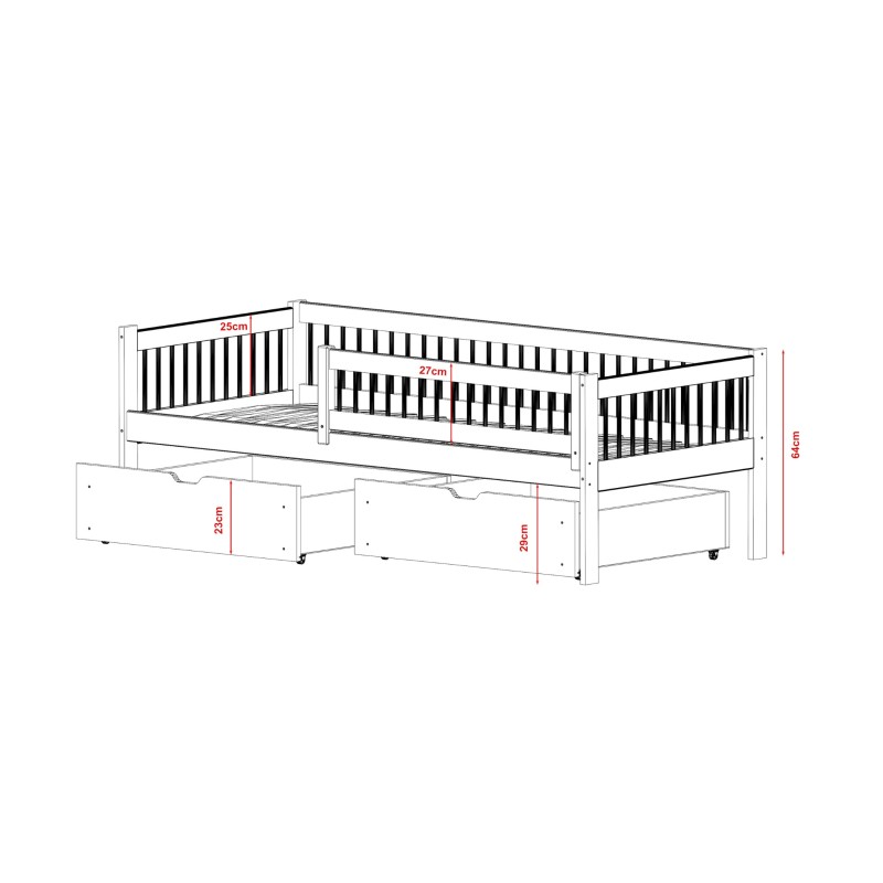 EDI 80x160 white childrens bed Lano Furniture