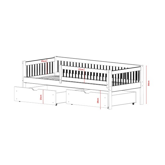 EDI 90x200 graphite childrens bed Lano Furniture